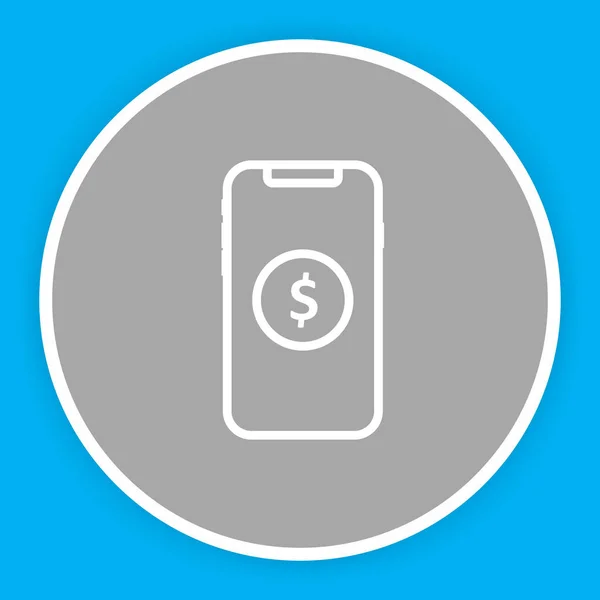 Icône Dollar mobile isolé sur fond abstrait — Image vectorielle