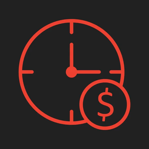 Reloj de dólar icono aislado en fondo abstracto — Vector de stock