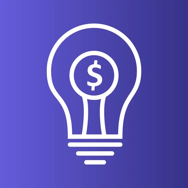Izolovaná ikona dolaru žárovky na abstraktním pozadí — Stockový vektor