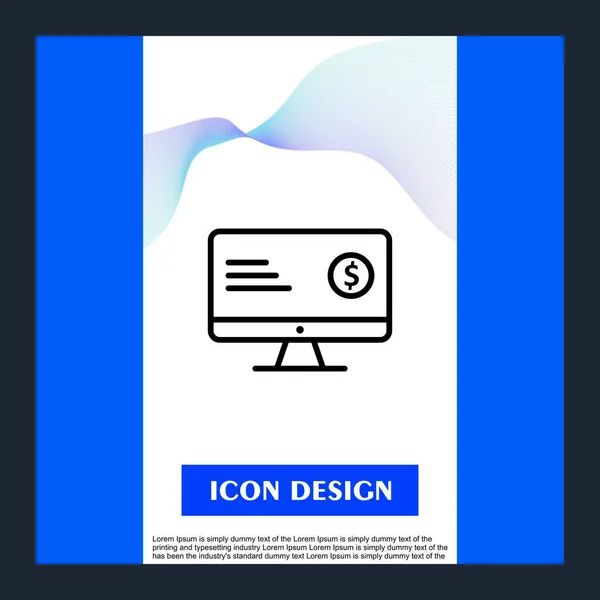 Lcd dólar icono aislado en fondo abstracto — Vector de stock