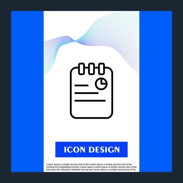 Icône de bloc-notes isolé sur fond abstrait — Image vectorielle