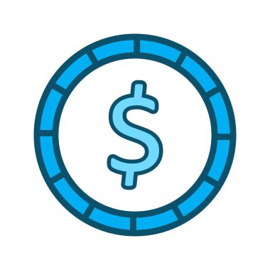  Bozuk para simgesi soyut arkaplanda izole edildi