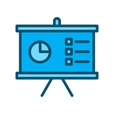 Soyut arkaplanda sunum simgesi izole edildi