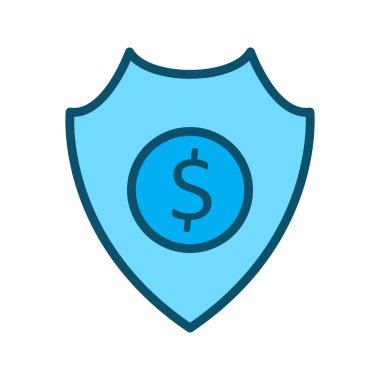  Dolar Güvenliği Simgesi Soyut Arkaplanda İzole Edildi