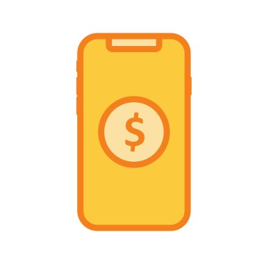  Mobil Dolar Simgesi Soyut Arkaplanda İzole Edildi 