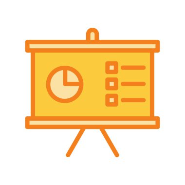 Soyut arkaplanda sunum simgesi izole edildi