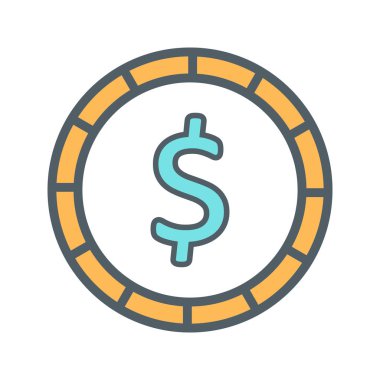  Bozuk para simgesi soyut arkaplanda izole edildi