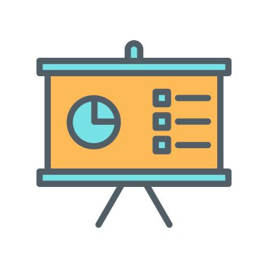 Soyut arkaplanda sunum simgesi izole edildi