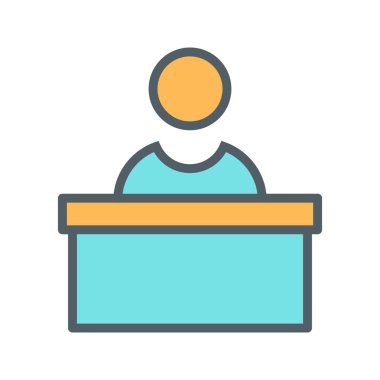  Resepsiyon Simgesi Soyut Arkaplanda İzole Edildi