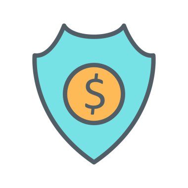  Dolar Güvenliği Simgesi Soyut Arkaplanda İzole Edildi