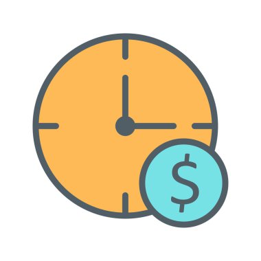 Dolar Saat Simgesi Soyut Arkaplanda İzole Edildi