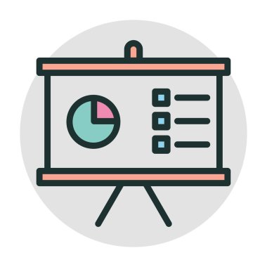 Soyut arkaplanda sunum simgesi izole edildi