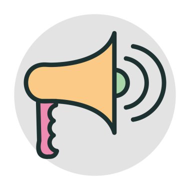  Yüksek sesli hoparlör simgesi soyut arkaplanda izole edildi