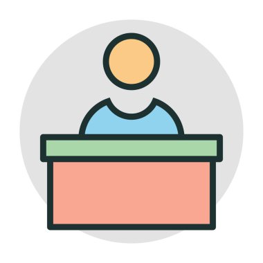  Resepsiyon Simgesi Soyut Arkaplanda İzole Edildi