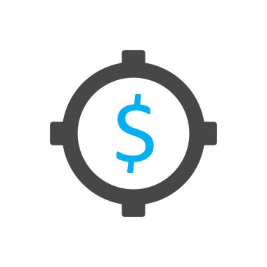 Hedef Dolar Simgesi Soyut Arkaplanda İzole Edildi