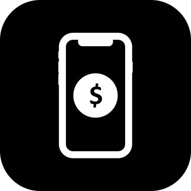  Mobil Dolar Simgesi Soyut Arkaplanda İzole Edildi 