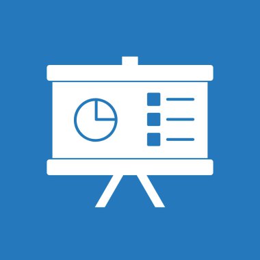 Soyut arkaplanda sunum simgesi izole edildi