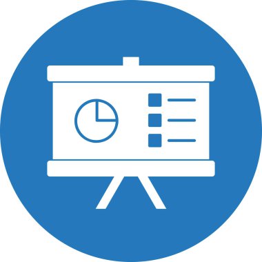 Soyut arkaplanda sunum simgesi izole edildi