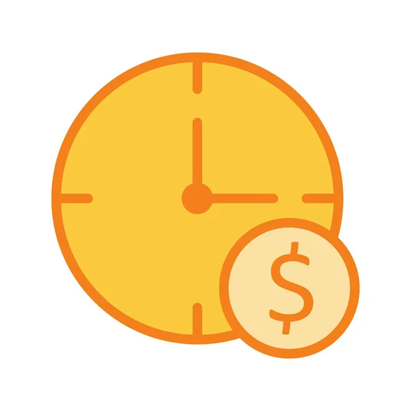 Reloj de dólar icono aislado en fondo abstracto — Archivo Imágenes Vectoriales