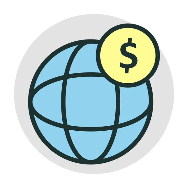 Icono de la venta mundial aislado sobre fondo abstracto — Vector de stock