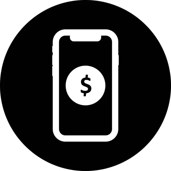Ikona mobilního dolaru izolovaná na abstraktním pozadí — Stockový vektor