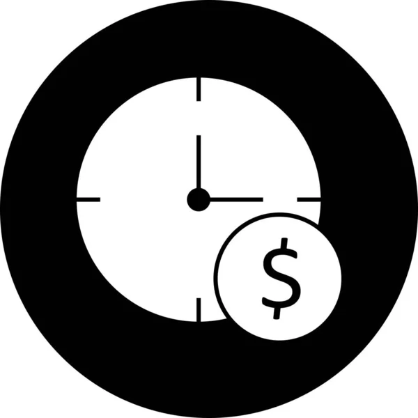 Reloj de dólar icono aislado en fondo abstracto — Vector de stock