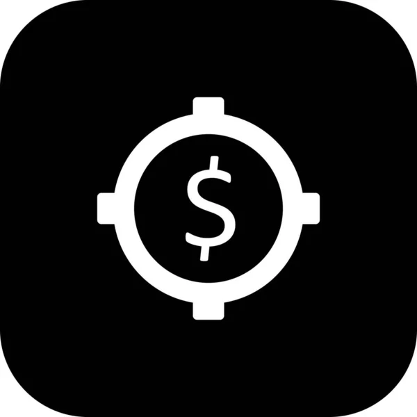 Icône de dollar cible isolée sur fond abstrait — Image vectorielle