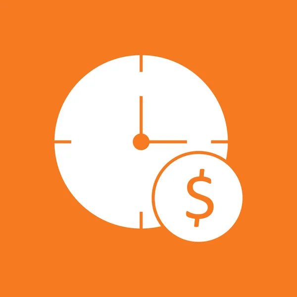 Ikona zegara dolara izolowana na abstrakcyjnym tle — Wektor stockowy