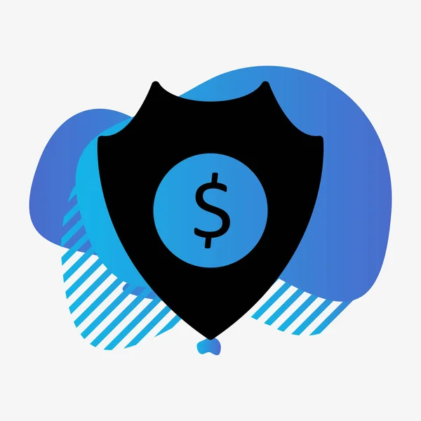 Dollar Safe Icon geïsoleerd op een abstracte achtergrond — Stockvector