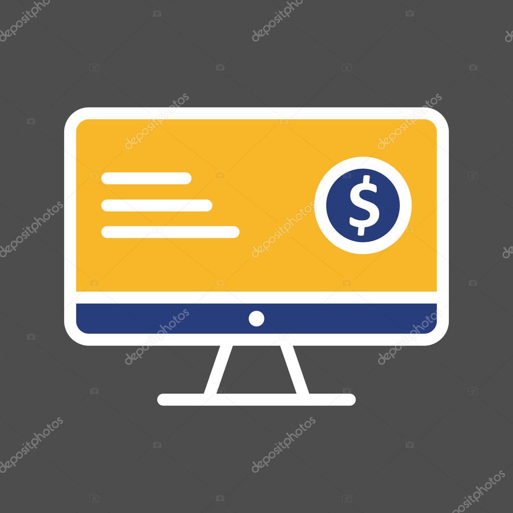  Lcd Dollar Icon Isolated On Abstract Background