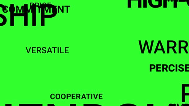 Mapa Mundo Composto Por Palavras Que Caracterizam Qualquer Qualidade Uma — Vídeo de Stock