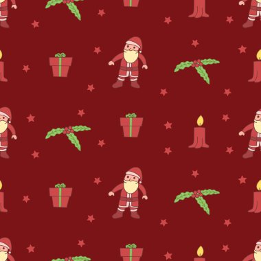 Elle çizilmiş noel pürüzsüz desen, arka plan,