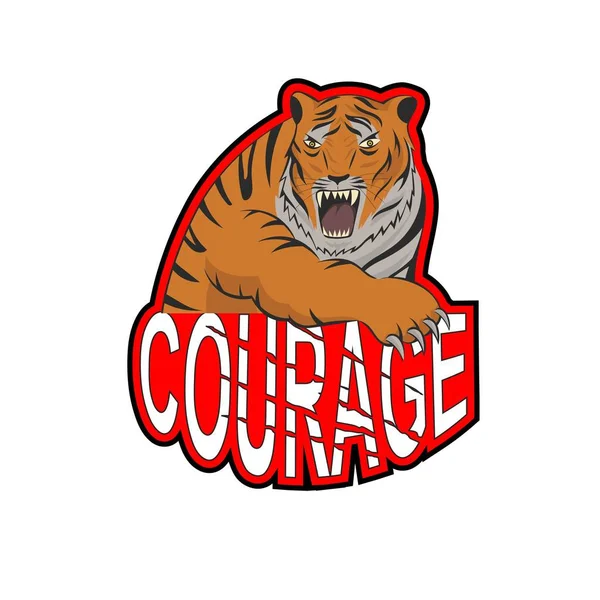 Eslogan Motivación Diseño Camiseta Tigre Ilustración Logotipo Mascota — Vector de stock