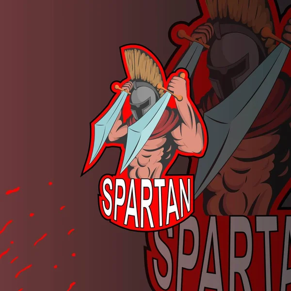 Spartan Trojan Silhouette Mascota Diseño Camiseta Impresión Ilustración — Archivo Imágenes Vectoriales