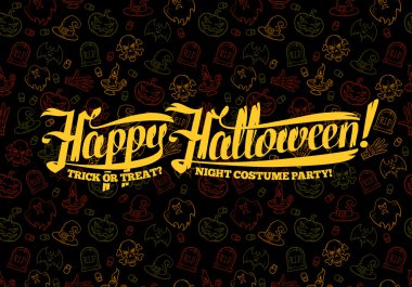 Parlak doku arka plan Vektör illüstrasyon Mutlu Cadılar Bayramı mesajı