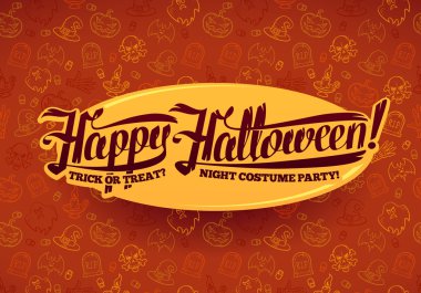 Parlak doku kahverengi arka plan Vektör illüstrasyon Mutlu Cadılar Bayramı mesajı