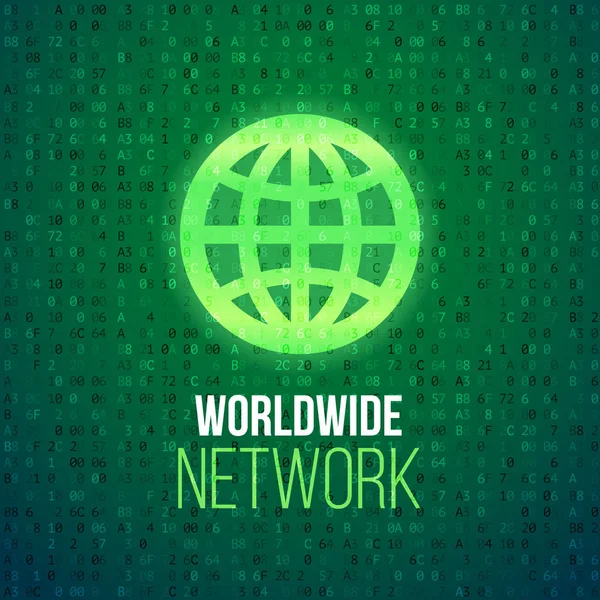 Simbolo icona globo. Concetto di rete mondiale. Tecnologia Internet. Illustrazione del disegno vettoriale con sfondo astratto . — Vettoriale Stock