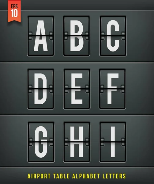 Алфавіт таблиці прибуття аеропорту. Векторна ілюстрація . — стоковий вектор