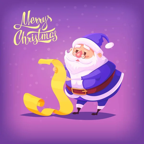 Bllue suit santa claus merry christmas vector cartoon illustration — Stockvektor