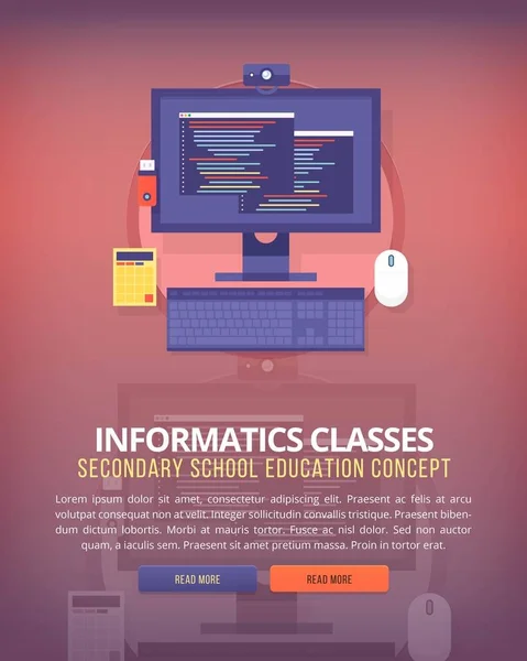 Information technology. Education and science vertical layout concepts. Flat modern style. — Stock Vector