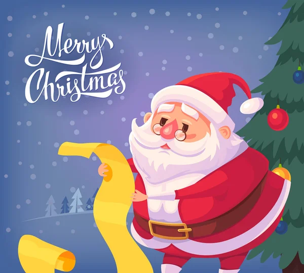 Santa Claus god jul vektor tecknad illustration — Stock vektor