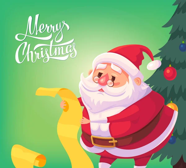 Weihnachtsmann frohe Weihnachten Vektor Cartoon-Illustration — Stockvektor
