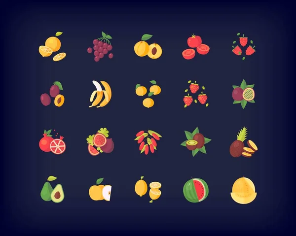 Set von Vektorsymbolen für frische Früchte — Stockvektor