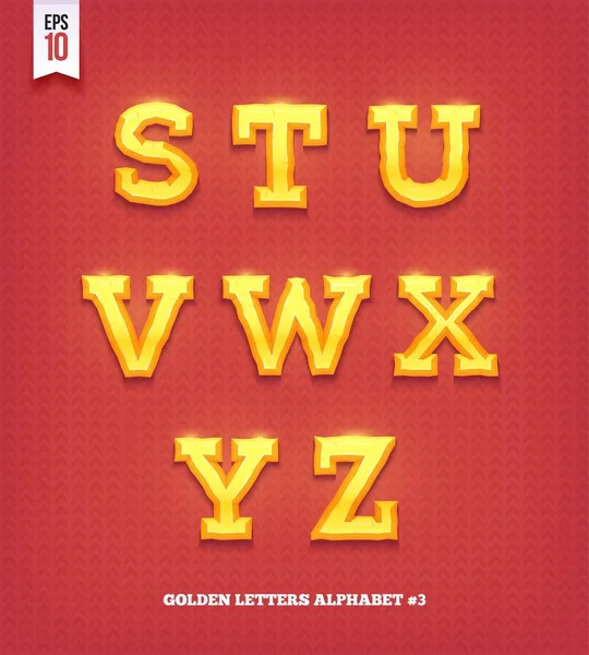 Vektor lesklým zlatým písmem. Zlatý řez písma písmo. — Stockový vektor
