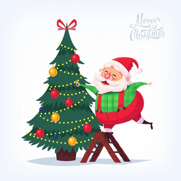 Santa Claus Feliz Navidad vector ilustración de dibujos animados — Vector de stock