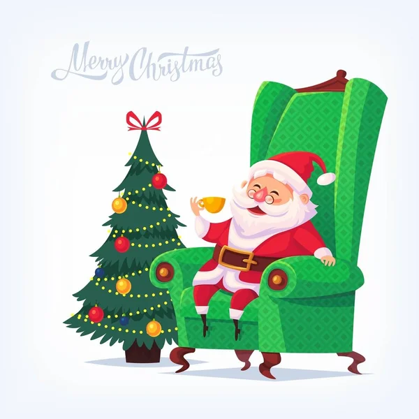 Веселого Різдва Санта-Клауса Векторні ілюстрації мультфільм — стоковий вектор
