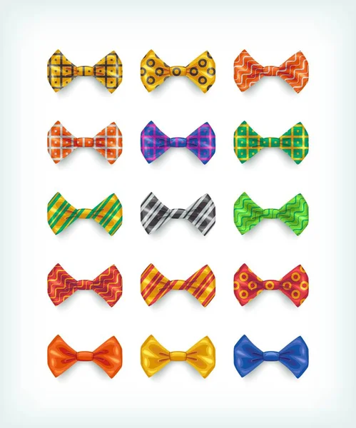 Papyon simgeler koleksiyonu. Farklı renk ve desen kravat vektör çizimler