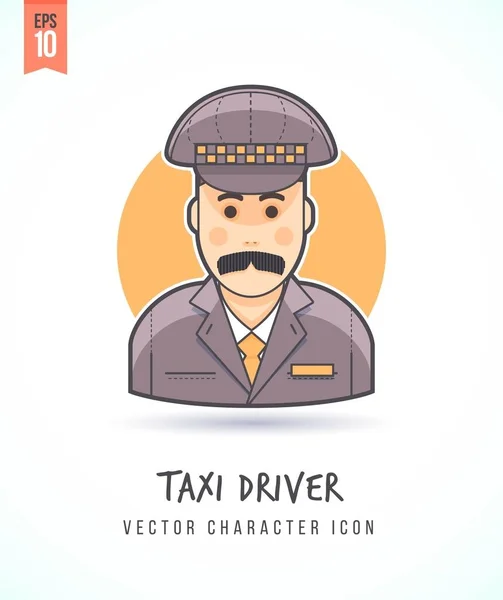 Taxi conductor Servicio de entrega de pasajeros ilustración Personas estilo de vida y ocupación Colorido y elegante icono de carácter vector plano — Vector de stock