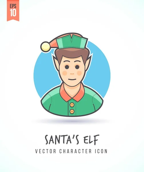 Kerst elf Santa Claus-assistent illustratie mensen levensstijl en beroep kleurrijke en stijlvolle platte vector teken pictogram — Stockvector