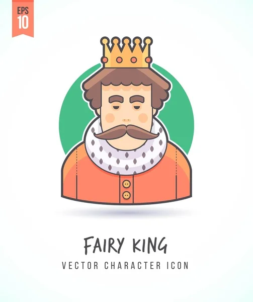 Казка король в коронній ілюстрації Люди спосіб життя і заняття Барвистий і стильний плоский вектор іконка персонажа — стоковий вектор